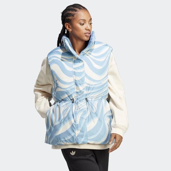 Adidas Blue Abstract Animal Print Reversible Vest - Picture 3 of 8